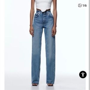 Zara High waisted Baggy Straight Leg Jeans 30